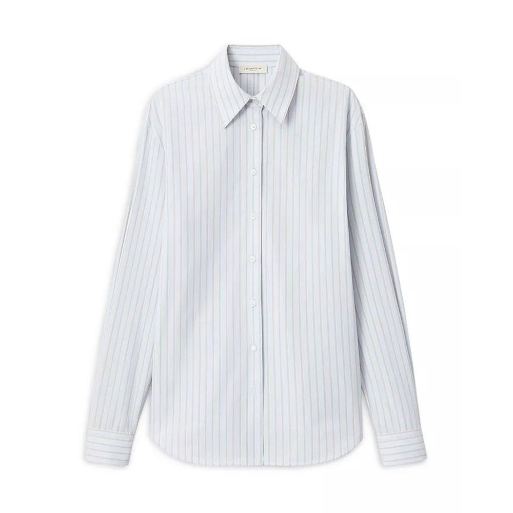BNWT Lafayette 148 New York Aurora Premium Tailored Poplin Blouse, Reg $798 - Picture 5 of 15